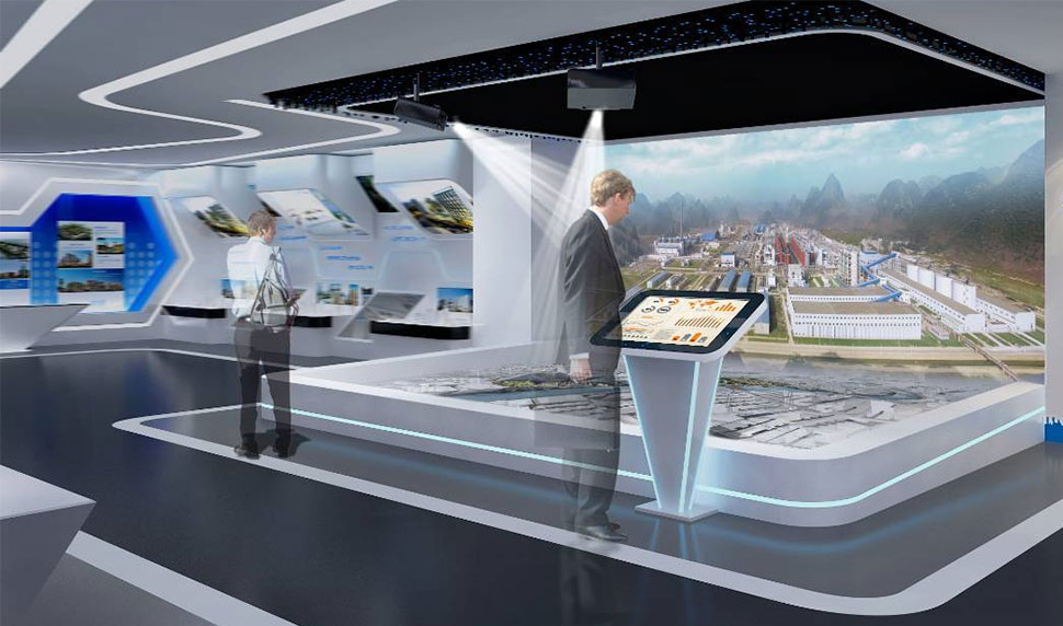 展臺設計怎樣做最合理?高效、環保、低成本是基準。插圖 數字展廳設計